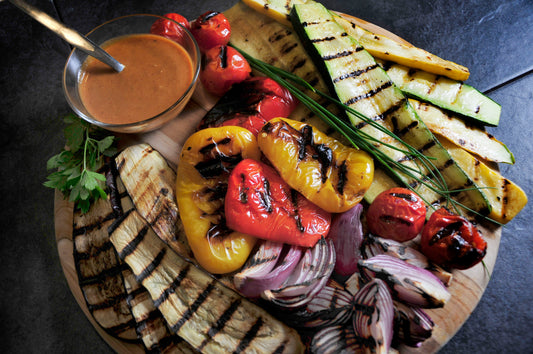 Nightshade Nirvana: Grilled Vegetables + Ruby Crunch Vinaigrette